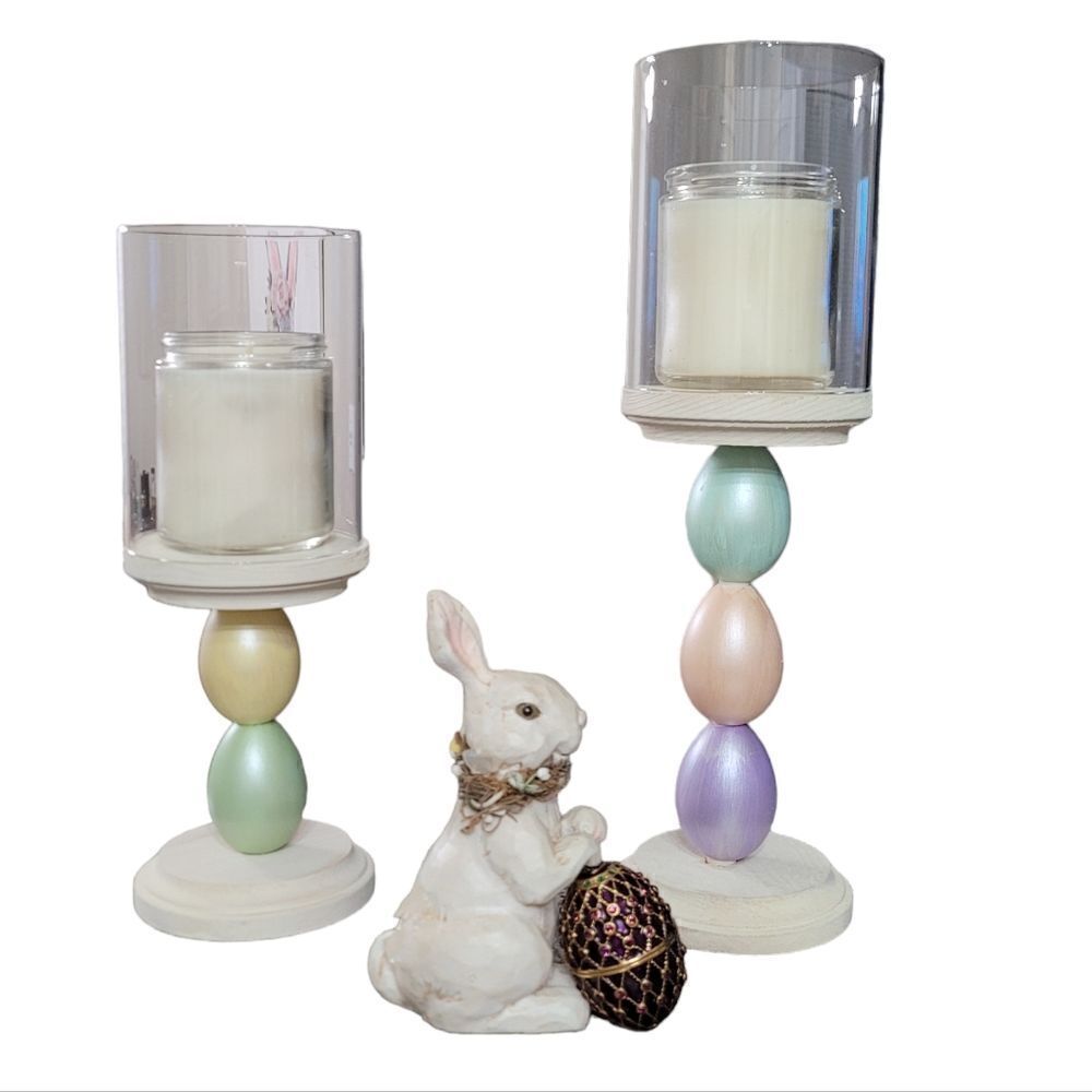 Easter egg candle pedestal
